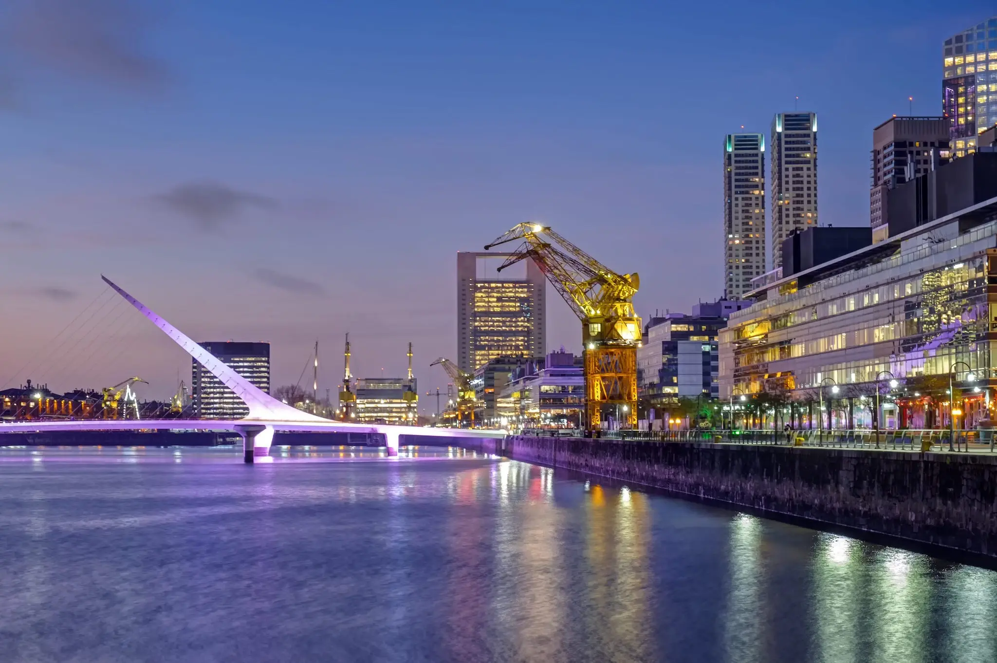 Puerto Madero in Buenos Aires by night